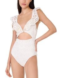 Kate Spade - V Wire Ruffle One Piece Swimsuit - Lyst