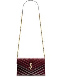Saint Laurent - Cassandre Matelasse Envelope Chain Wallet - Lyst