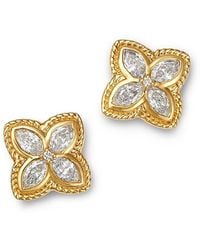 Bloomingdale's Fine Collection - Diamond Marquis & Round Clover Stud Earrings - Lyst