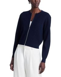 Theory - Pointelle Bomber Sweater - Lyst