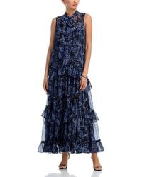 Aqua - Metallic Paisley Maxi Boho Dress - Lyst