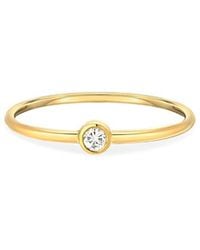 Zoe Lev - 14K Diamond Bezel Wire Stack Ring - Lyst