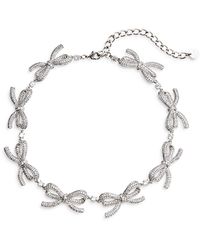 Self-Portrait - Crystal Bows Necklace, 13.4 - Lyst