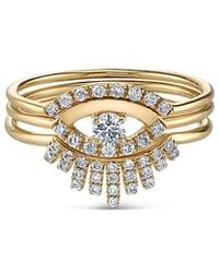 Sydney Evan - 14K Diamond Pave Evil Eye Ring Set - Lyst