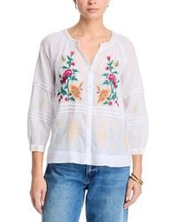 Johnny Was - Pin Tuck Raglan Button Up Shirt - Lyst