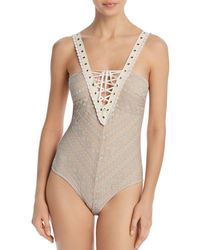Thistle & Spire Bleeker Lace - Up Bodysuit - Multicolor