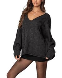 Edikted - Inga Oversized Cable Knit Sweater - Lyst