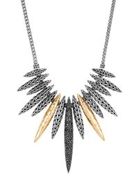 John Hardy - Classic Chain Spear Black Sapphire & Black Spinel Bib Necklace In Sterling Silver & 18k Yellow Gold - Lyst