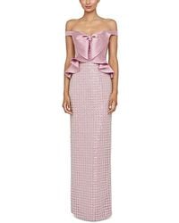 THEIA - Cynthia Draped Bow Bodice Gown - Lyst