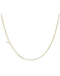 Zoe Lev - 14K Asymmetrical Initial Pendant Necklace, 18L - Lyst