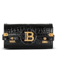 Balmain - B-Buzz Pouch 23 Leather Clutch - Lyst