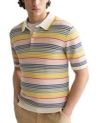 Scotch & Soda - Striped Structured Knitted Regular Fit Polo - Lyst