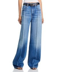 T By Alexander Wang - Alexanderwang. T High Rise Straight Jeans With Faded Fold Lines - Lyst