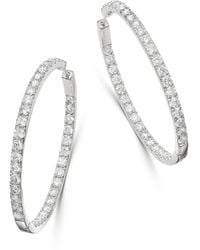 Bloomingdale's Diamond Inside Out Hoop Earrings In 14k White Gold