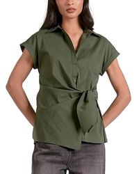 Elan - Button Down Tie Waist Shirt - Lyst