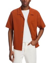 FRAME - Jacquard Short Sleeve Camp Shirt - Lyst