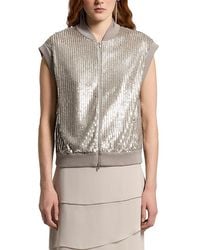 Peserico - Sequin Sleveeless Jacket - Lyst