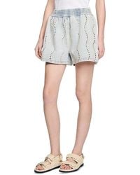 Sandro - Beaded Rhinestone Denim Shorts - Lyst