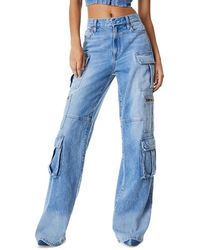 Alice + Olivia - Cay High Rise Cargo Wide Leg Jeans - Lyst