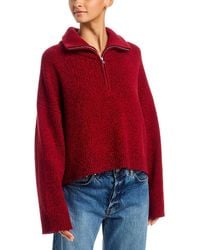 FRAME - The Wool Stretch Half Zip Marled Sweater - Lyst