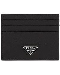 Prada - Saffiano Leather Card Holder - Lyst