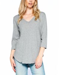 Wilt - 3/4 Sleeve Raw Hem Shirttail Tee - Lyst