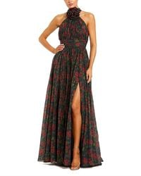 Mac Duggal - Floral Chiffon 3D Flower High Neck Evening Gown - Lyst