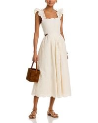 Aqua - Embroidered Scallop Trim Dress - Lyst