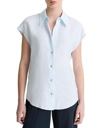 Vince - Linen Cap Sleeve Shirt - Lyst