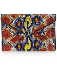 Rebecca Minkoff - Leo Multi-colored Python Clutch - Lyst