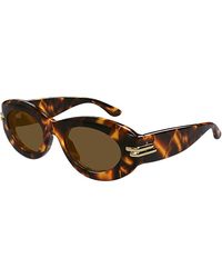Bottega Veneta - Bold Ribbon Oval Sunglasses, 51Mm - Lyst