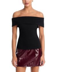 Aqua - Ponte Off-The-Shoulder Top - Lyst
