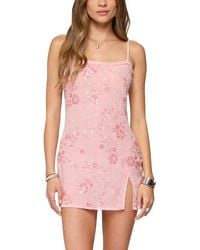 Edikted - Romey Beaded Chiffon Mini Dress - Lyst
