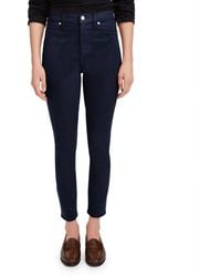 7 For All Mankind - High Rise Coated Ankle Skinny Jeans In Monaco Blue - Lyst