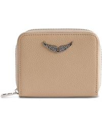 Zadig & Voltaire - Mini Grained Leather Zip Wallet - Lyst
