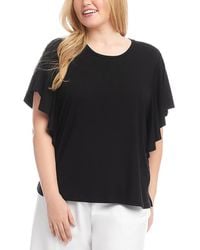 Karen Kane - Plus Size Flutter Sleeve Crewneck Top - Lyst