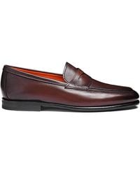 Santoni - Carlos Slip On Penny Loafers - Lyst