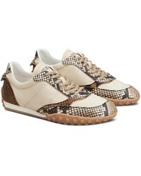 Tod's - Sportiva Snake-Embossed Leather & Nylon Sneakers - Lyst