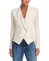 L'Agence - Emerson Structured Denim Blazer - Lyst