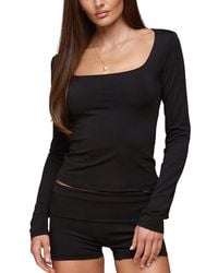 Edikted - Hayden Square Neck Long Sleeve Top - Lyst