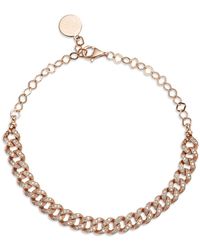 Bloomingdale's Diamond Cuban Link Choker Bracelet In 14k Rose Gold - Metallic