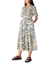 Whistles - Feathered Tiger Midi Dress - Lyst