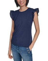 KARL LAGERFELD - Ruffled Solid Top - Lyst