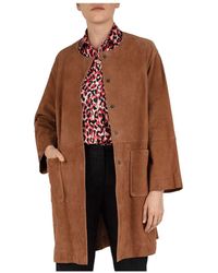 Gerard Darel Gianna Suede Coat - Brown