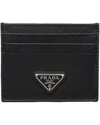 Prada - Re-Nylon And Saffiano Leather Card Holder - Lyst