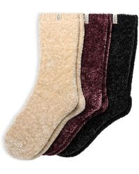 UGG - Leda Sparkle Cozy Crew Socks, Pack Of 3 - Lyst