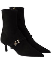 Prada - Stretch Suede Booties - Lyst