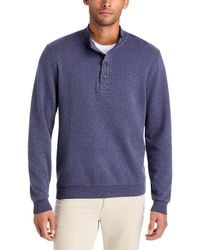 Marine Layer - Cloud 9 Cotton Blend Half Button Sweatshirt - Lyst