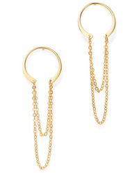 Moon & Meadow Horseshoe Chain Drop Earrings In 14k Yellow Gold - Metallic