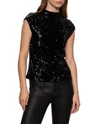 Sanctuary - Funnel Neck Sequin Top - Lyst